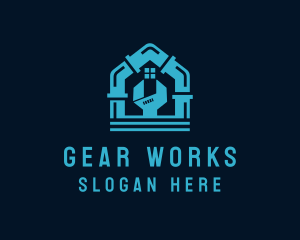 Plumbing Pipe Wrench logo design