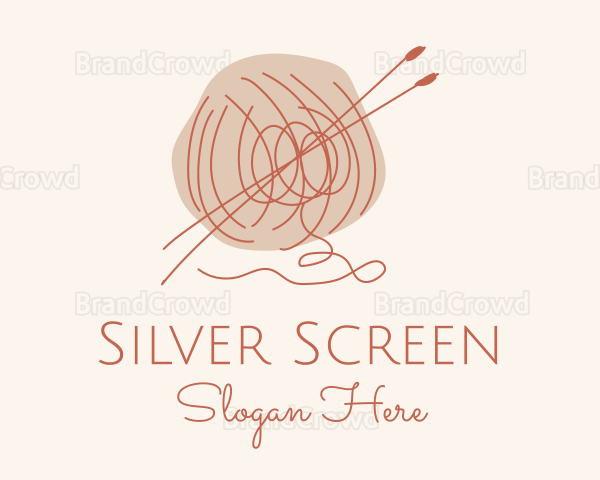 Knitting Wool Needle Logo