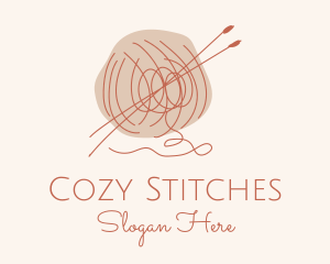 Knitting Wool Needle logo design