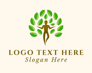 Massage - Human Wellness Therapist logo design