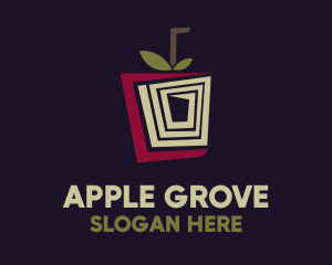 Geometric Apple Juice logo design