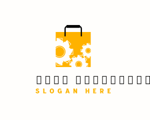 Online Shopping - Cog Gear Shopping Bag logo design