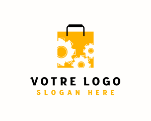 Shopping - Cog Gear Shopping Bag logo design