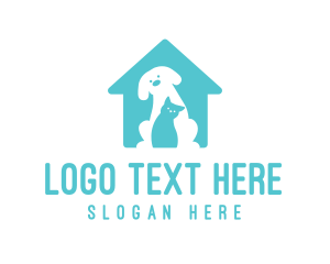 Shelter - Dog Cat Pet House logo design