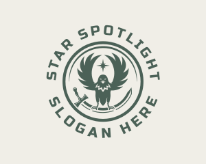 Star Bird Sword logo design