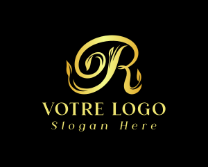 High End - Royal Floral Letter R logo design