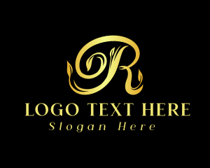 Royal Floral Letter R Logo