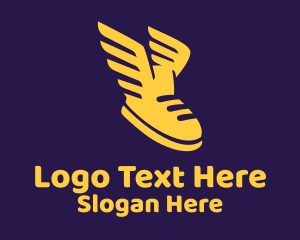 Yellow Flying Shoe Logo