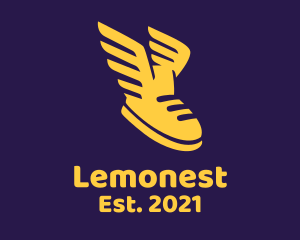 Wing - Yellow Flying Shoe logo design