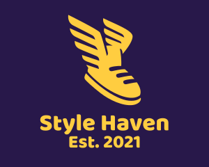 Shoe - Yellow Flying Shoe logo design