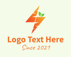 Root Crop - Orange Bolt Carrot logo design