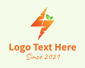 Lightning Bolt - Orange Bolt Carrot logo design