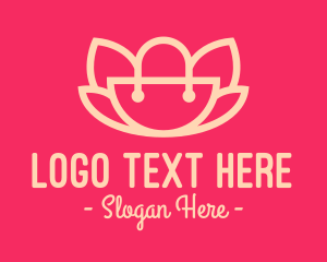 Shopping - Flower Lotus Handbag logo design