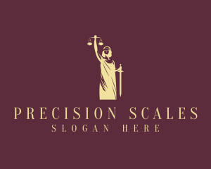 Woman Law Scales logo design