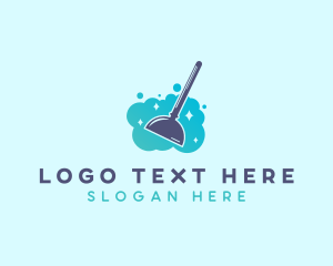 Disinfection - Plunger Cleaning Housekeeper logo design