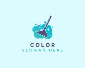 Janitorial - Plunger Cleaning Housekeeper logo design