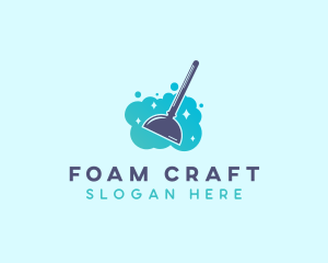 Foam - Plunger Cleaning Housekeeper logo design