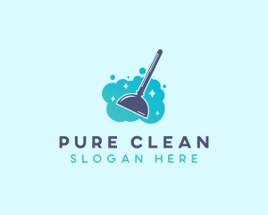 Plunger Cleaning Housekeeper logo design