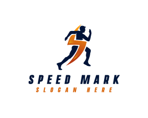 Lightning Sprinting Man logo design