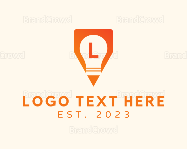 Idea Bulb Pencil Creative Logo