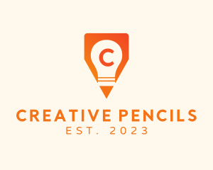 Idea Bulb Pencil Creative  logo design