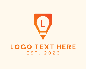 Orange - Idea Bulb Pencil Creative logo design