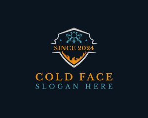 Snowflake Cold Heating  logo design