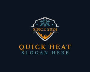 Snowflake Cold Heating  logo design