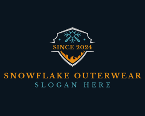 Snowflake Cold Heating  logo design