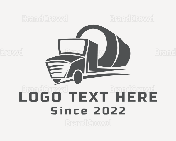 Industrial Concrete Mixer Truck Logo