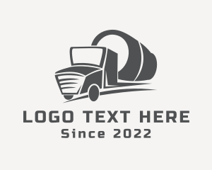 Gray - Industrial Concrete Mixer Truck logo design