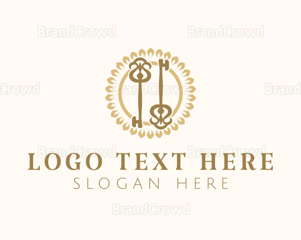 Elegant Floral Keys Logo