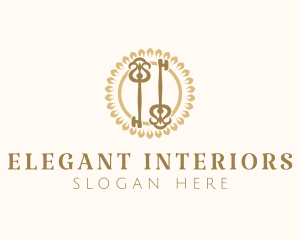 Elegant Floral Keys logo design