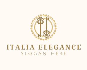 Elegant Floral Keys logo design