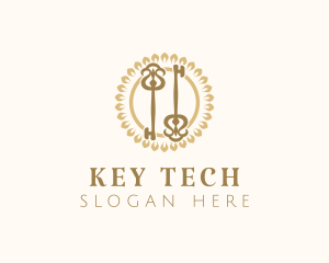 Elegant Floral Keys logo design