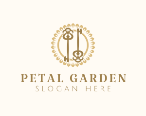 Petal - Elegant Floral Keys logo design