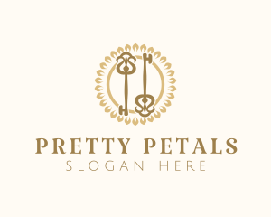 Elegant Floral Keys logo design