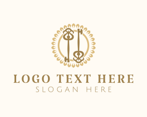 Locksmith - Elegant Floral Keys logo design
