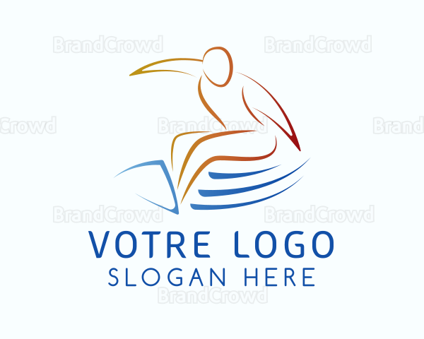 Beach Resort Wave Surfing Logo