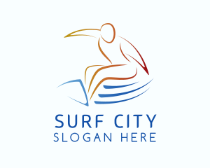 Beach Resort Wave Surfing logo design