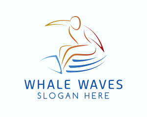 Beach Resort Wave Surfing logo design