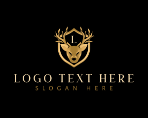 Hunting - Deer Horn Crest logo design