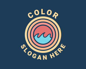 Surfing Ocean Wave  Logo