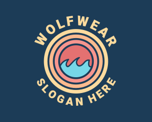 Surfing Ocean Wave  Logo