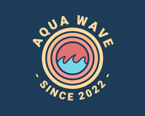 Surfing Ocean Wave  logo design