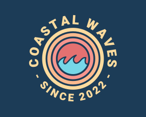 Surfing Ocean Wave  logo design