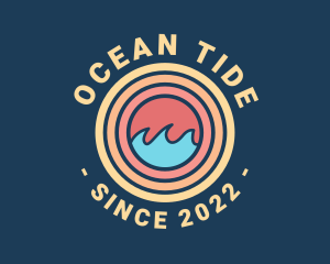 Surfing Ocean Wave  logo design