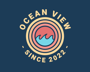 Surfing Ocean Wave  logo design