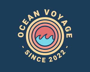 Surfing Ocean Wave  logo design