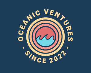 Surfing Ocean Wave  logo design